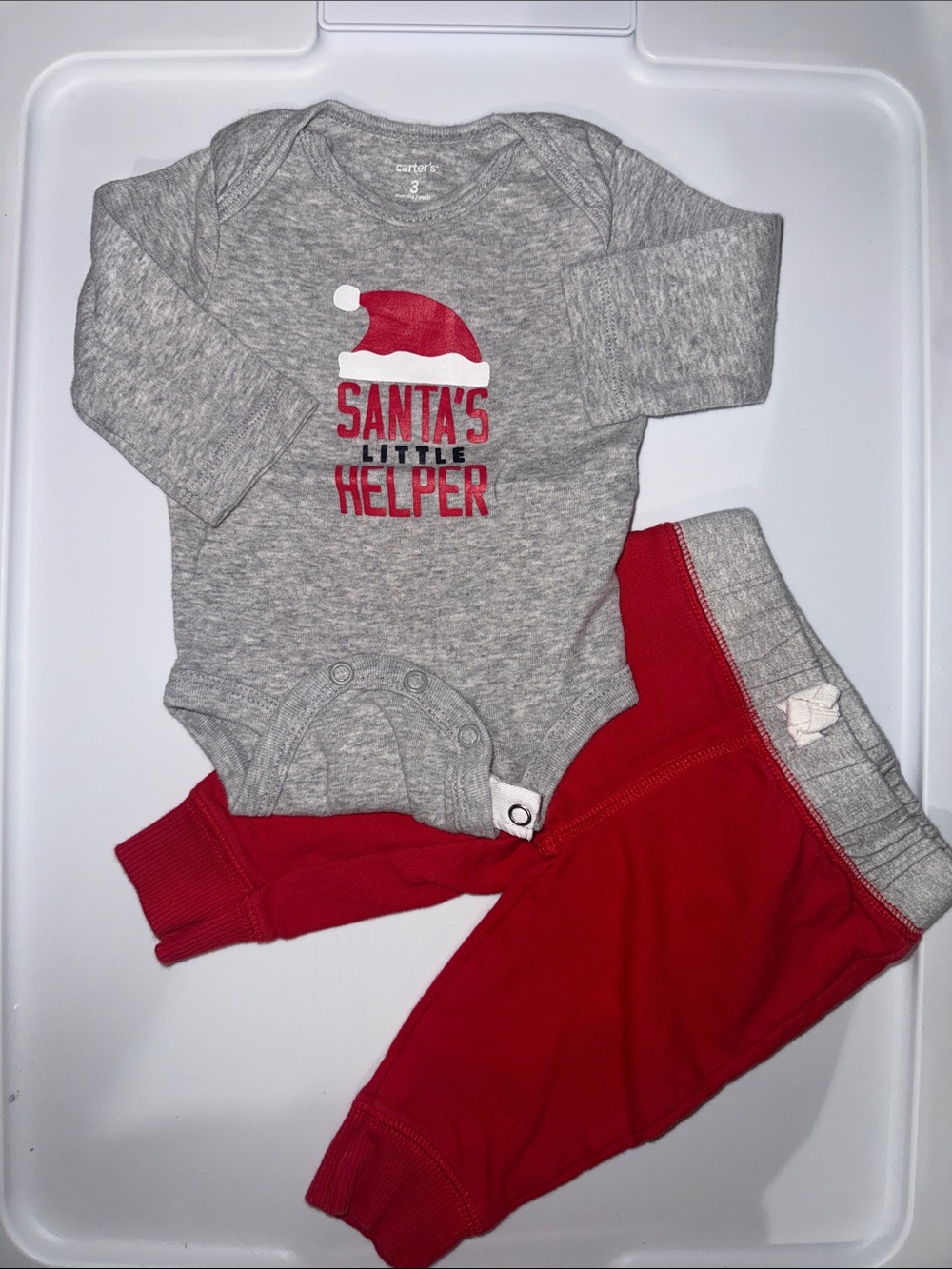 Carter's Gray & Red Holiday